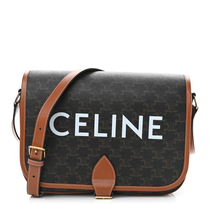 Celine Triomphe Canvas Messenger Folco Bag Tan 1 of 9