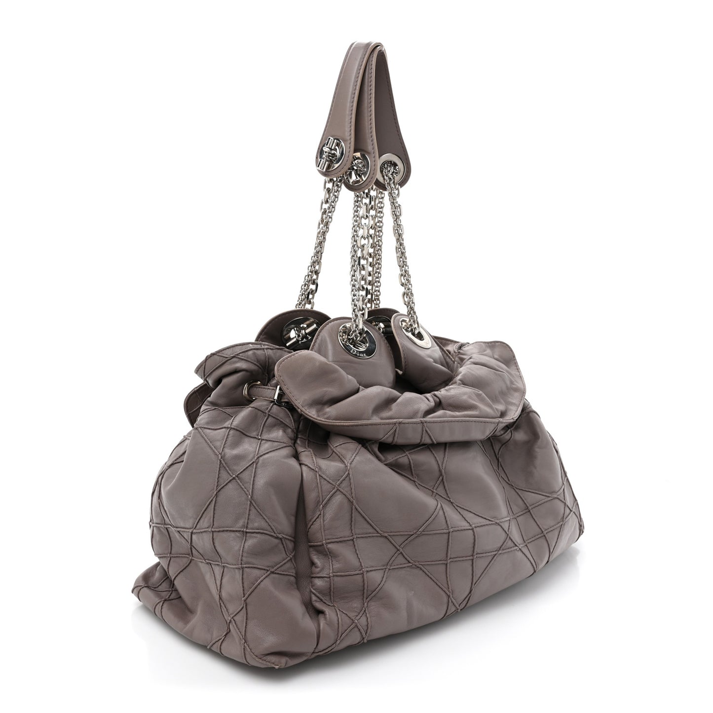 Lambskin Cannage Medium Le Trente Tote Dark Beige