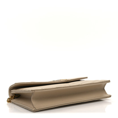 Saint Laurent Grain De Poudre Matelasse Chevron Monogram Envelope Chain Wallet Nude Powder 4 of 10