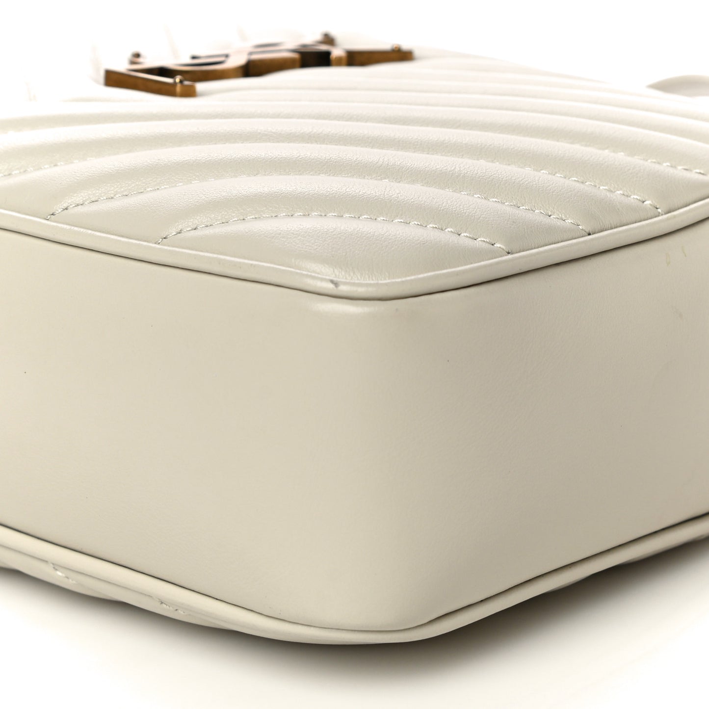 Calfskin Matelasse Monogram Lou Camera Bag Crema Soft