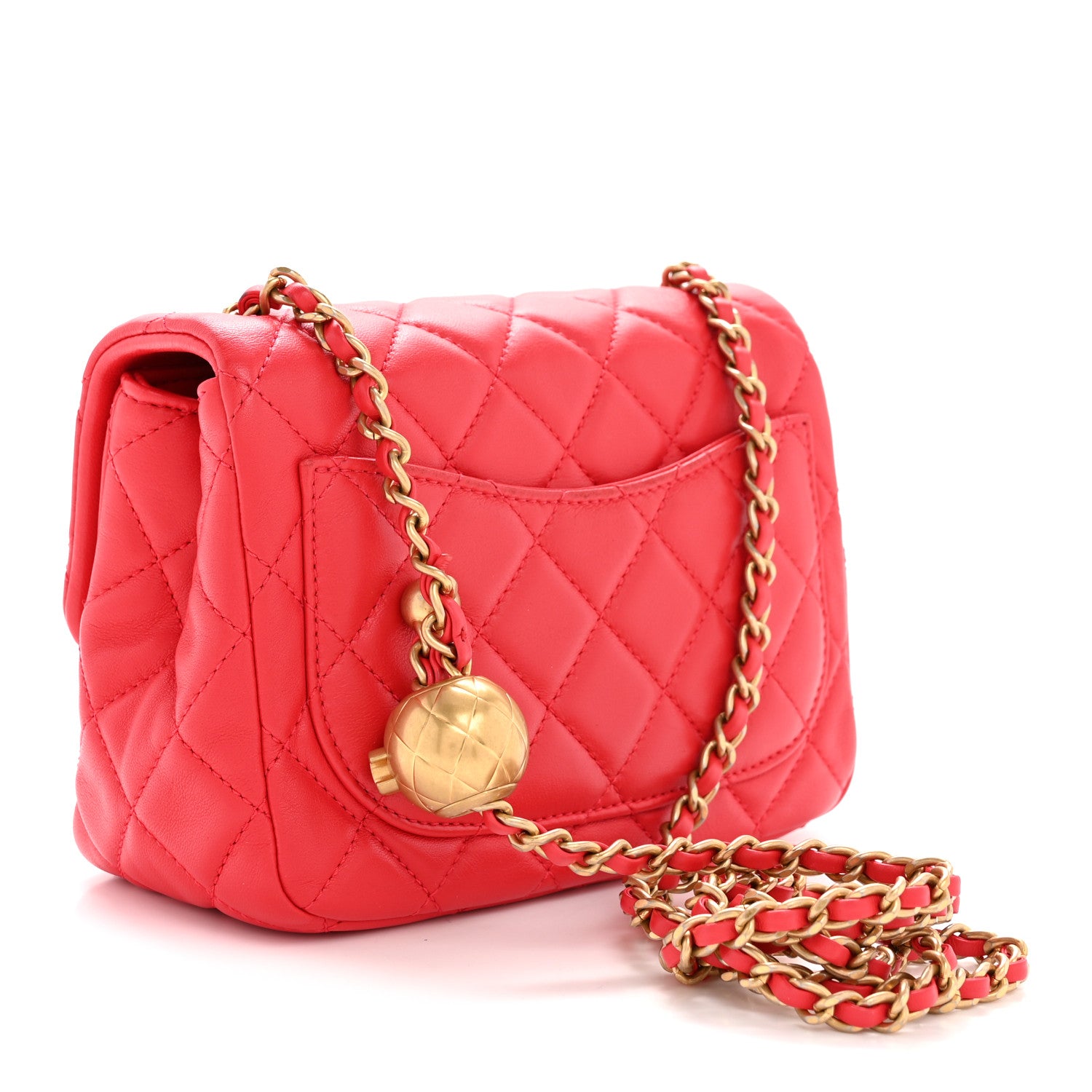 Chanel Lambskin Quilted Mini Pearl Crush Flap Red 3 of 11