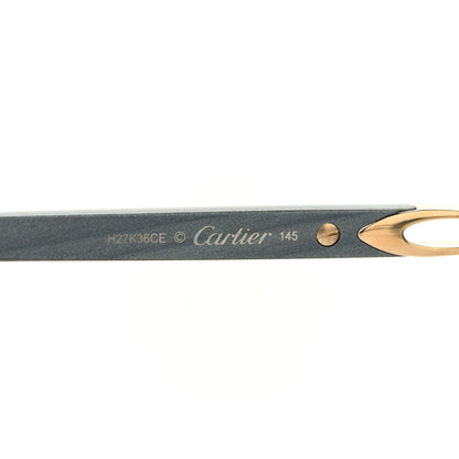 Cartier Wood Elongated C de Cartier Rimless Sunglasses Green 5 of 7