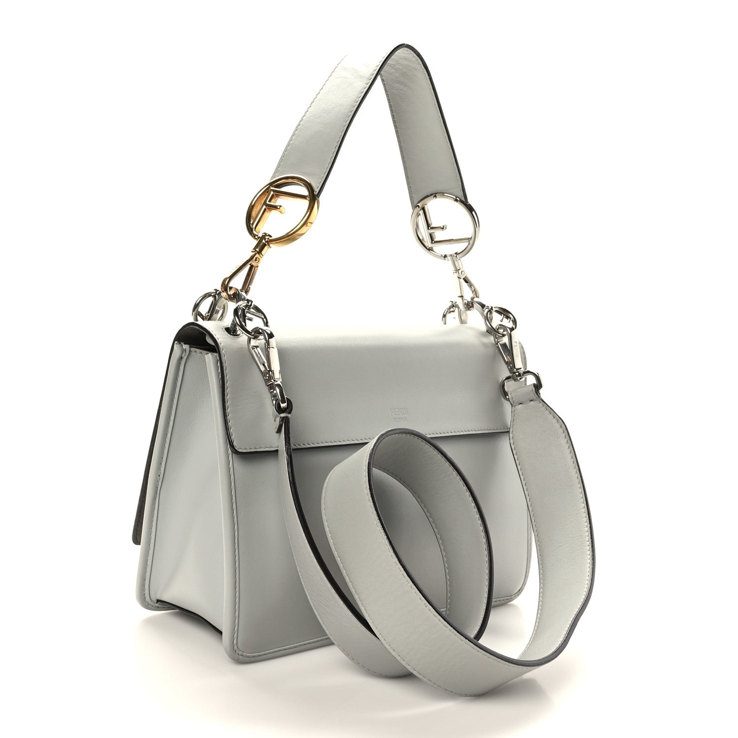 Fendi Vitello Century Opaco F is Fendi Kan I Shoulder Bag Grigio Perla 3 of 9