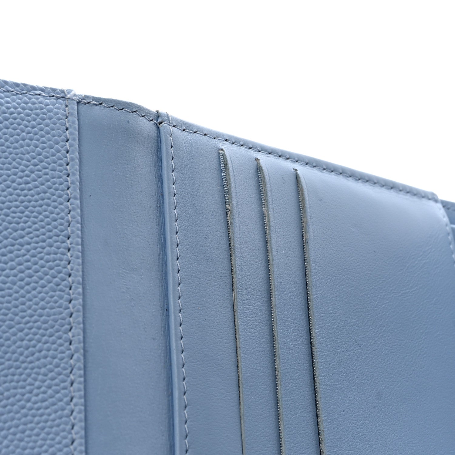 Chanel Caviar Quilted Compact Flap Wallet Light Blue 9 of 10