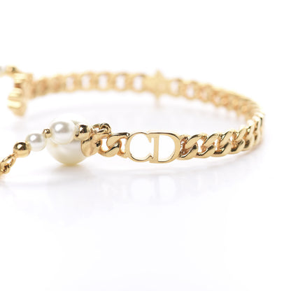 Christian Dior Pearl CD Chain Bracelet Gold 3 of 4