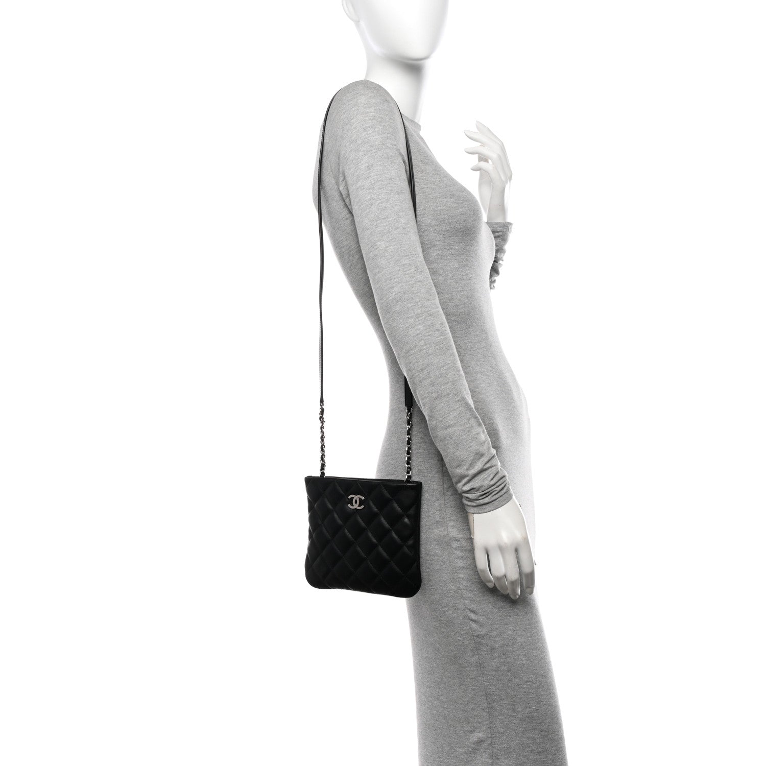 Chanel Calfskin Quilted Crossbody Bag Black 2 of 10