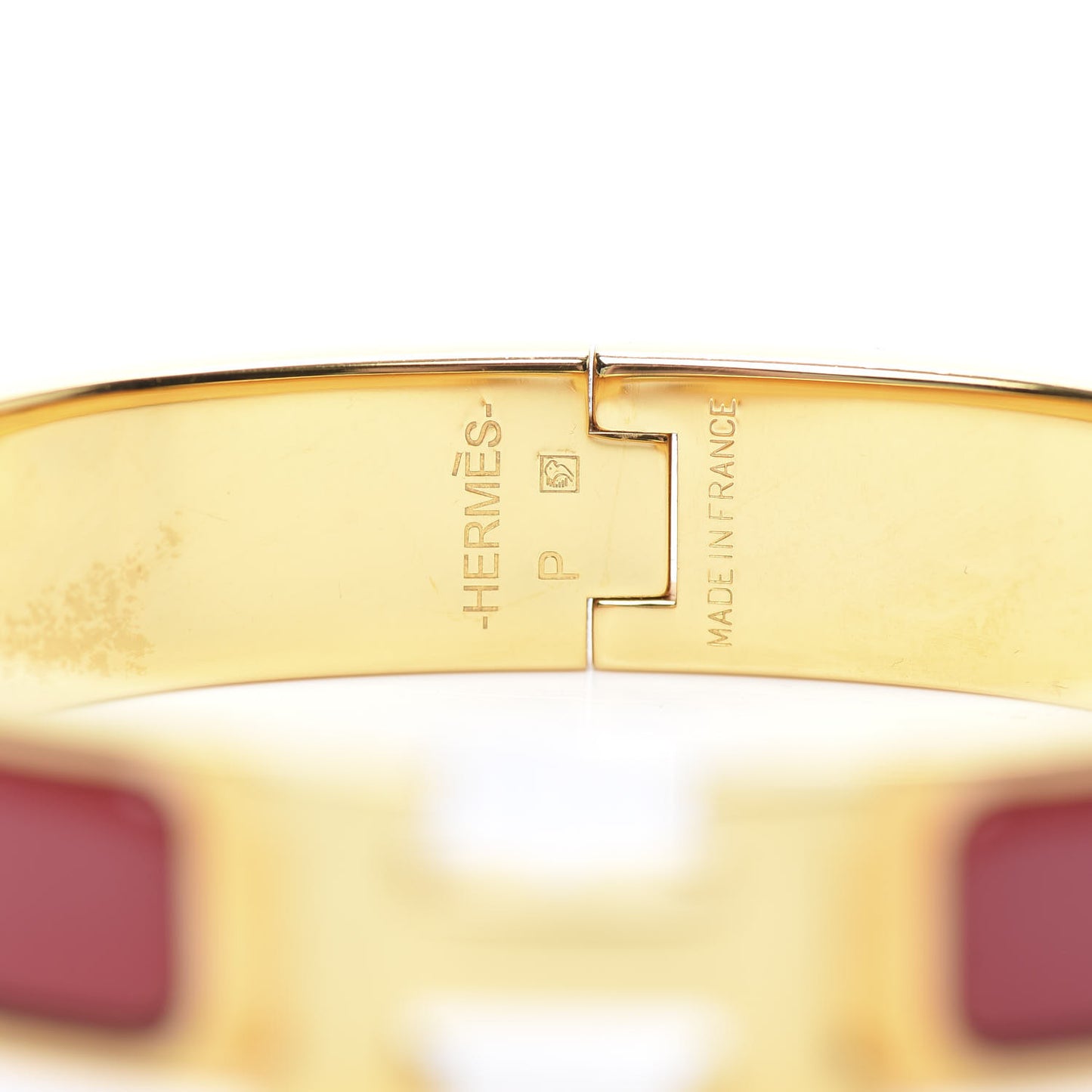 Enamel Narrow Clic Clac H Bracelet GM Rouge