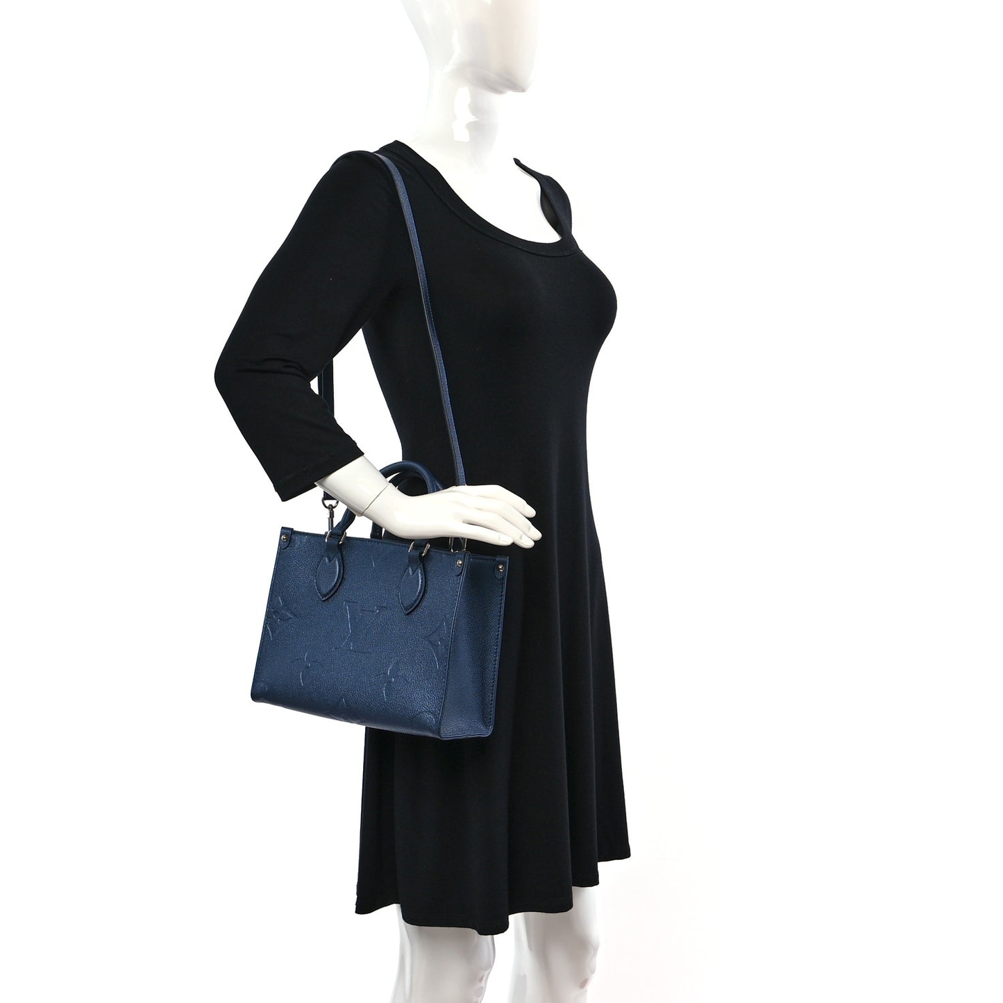 Metallic Empreinte Monogram Giant Onthego PM Navy Nacre