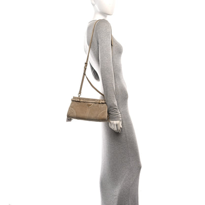 Prada Scamosciato Triangle Small Bonnie Shoulder Bag Deserto 2 of 9