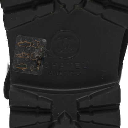Chanel Calfskin Quilted Biker Boots 37 Black 6 of 9