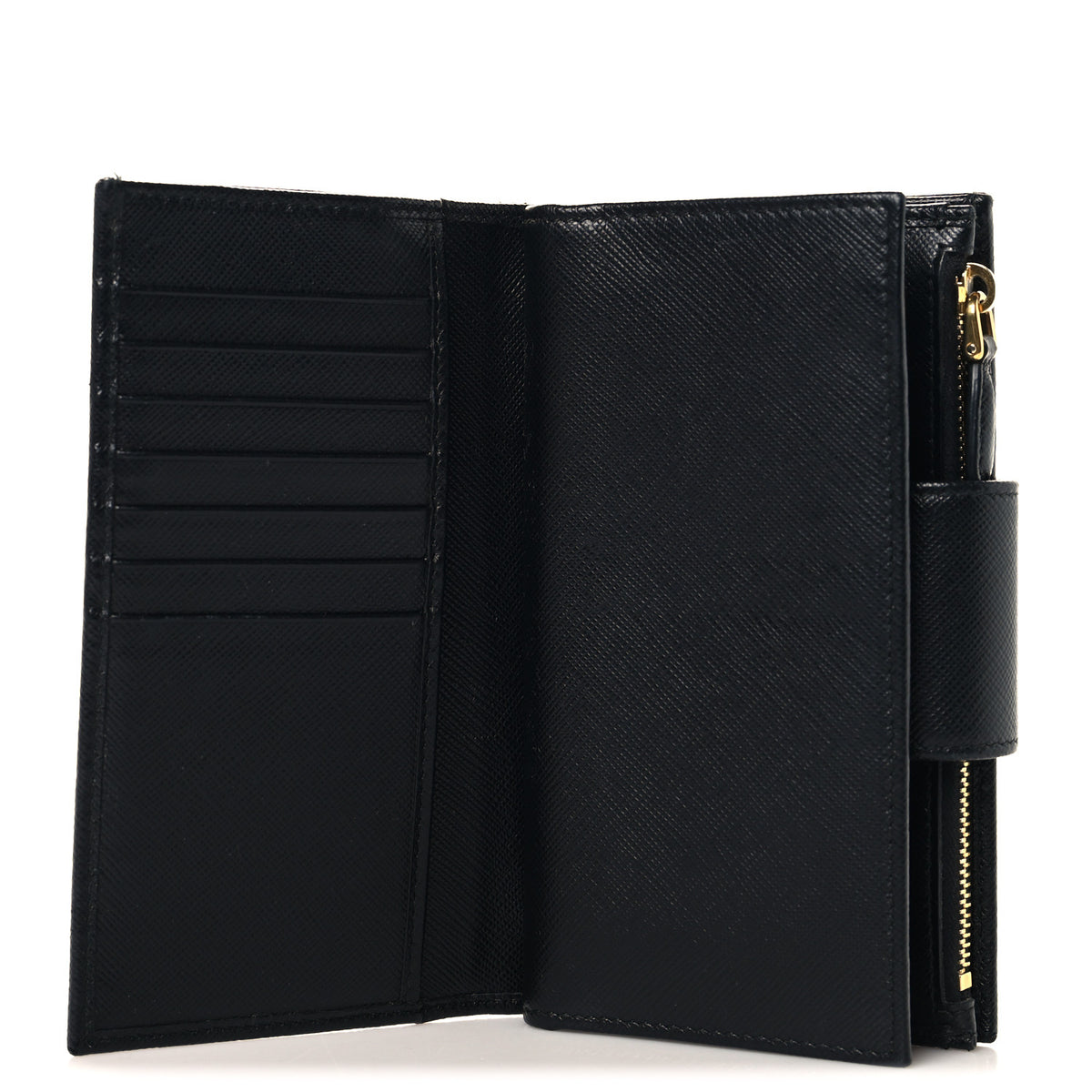 Saffiano Metal Tab Wallet Black