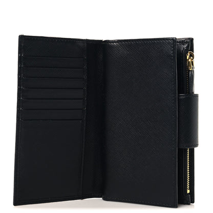 Prada Saffiano Metal Tab Wallet Black 5 of 9