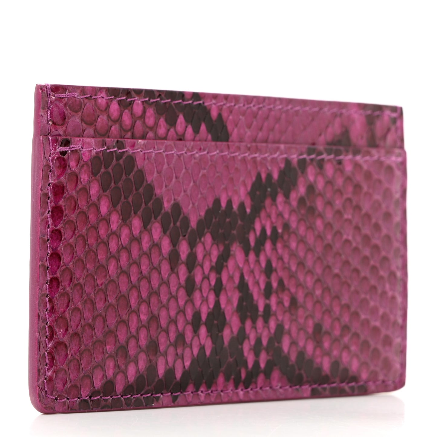 Snakeskin Card Holder Fuchsia