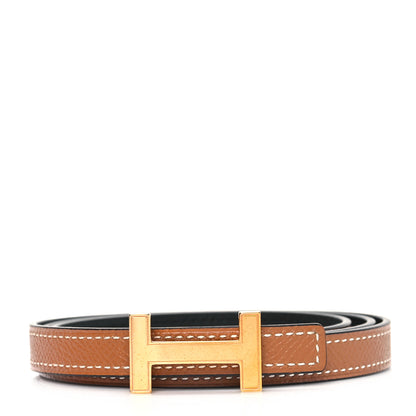 Hermes Epsom Swift 13mm Focus Belt 75 30 Gold Black 1 of 6