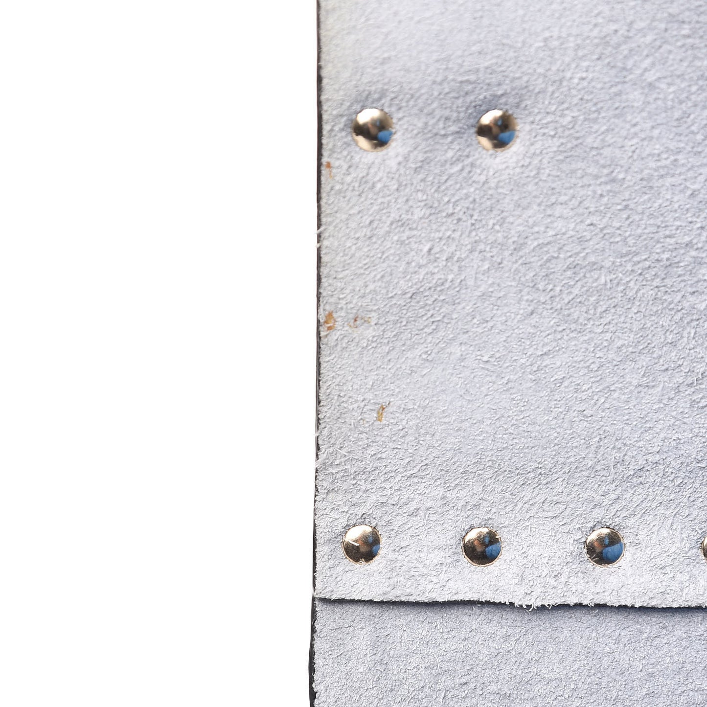 Pebbled Calfskin Rockstud Side Slip Crossbody Pastel Grey