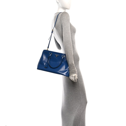 Prada Saffiano Vernice Medium Galleria Double Zip Azzurro Azzurro 2 of 10