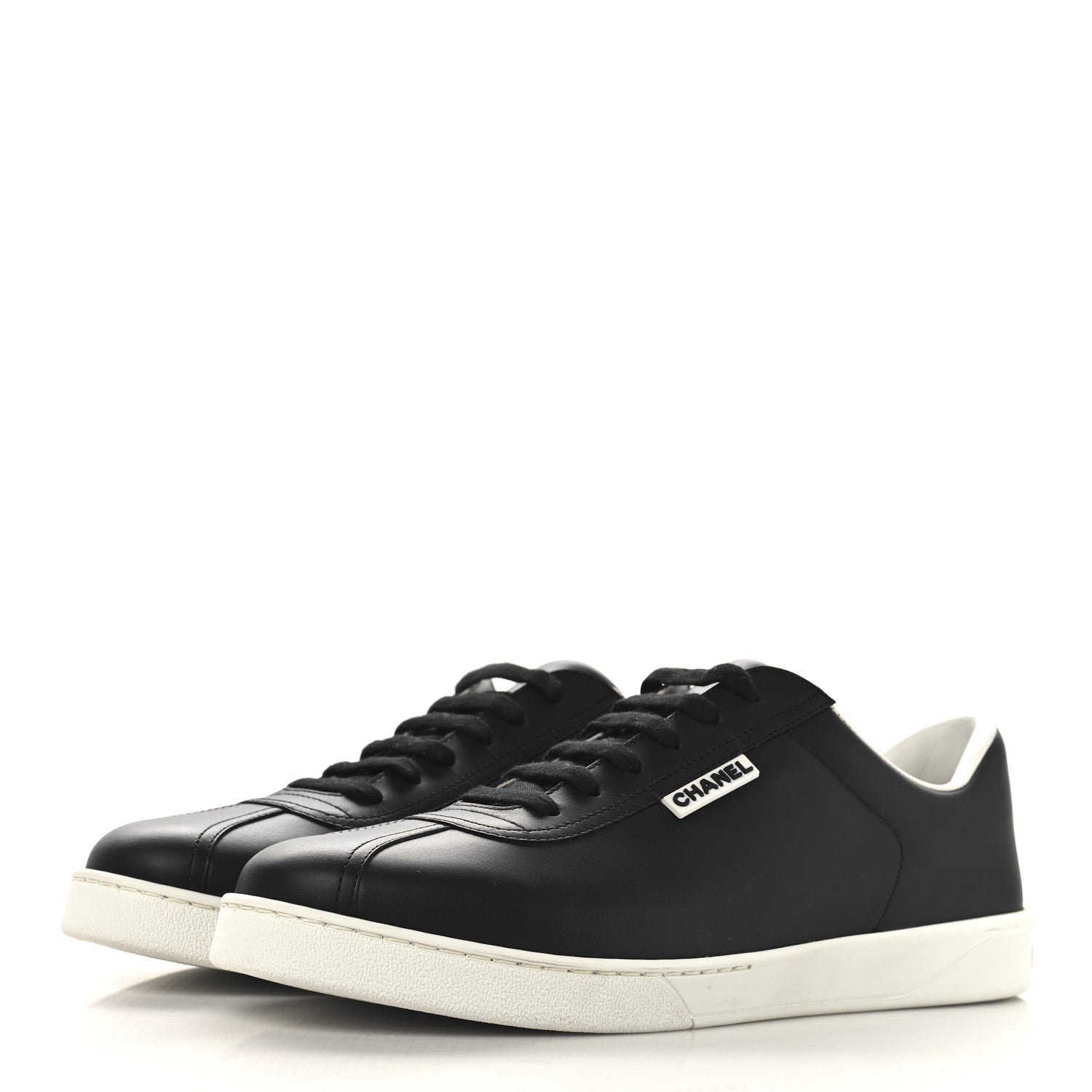 Chanel Calfskin CC Mens Sneakers 44 Black 4 of 8