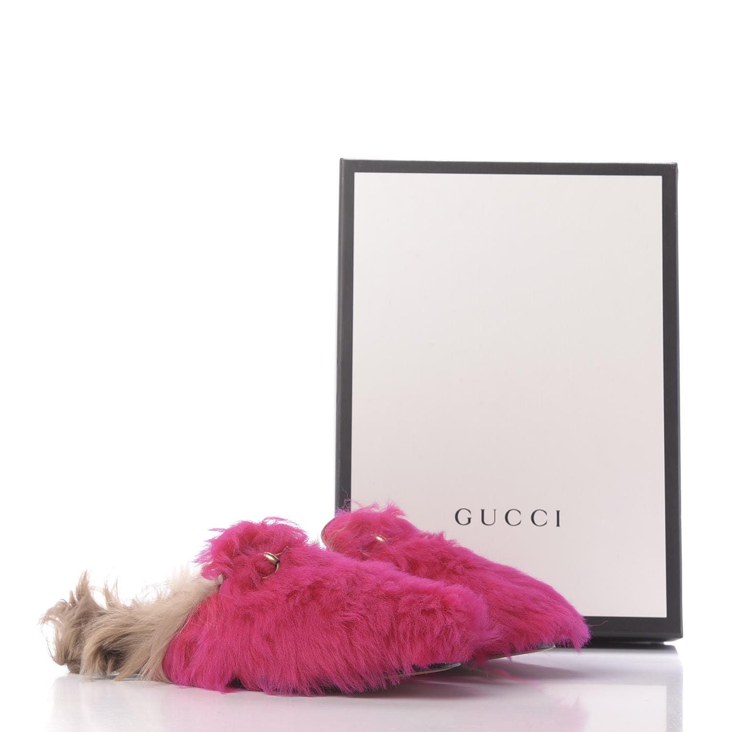 Gucci Merino Wool Womens Princetown Slippers 37.5 Raspberry Lipstick Natural 10 of 10