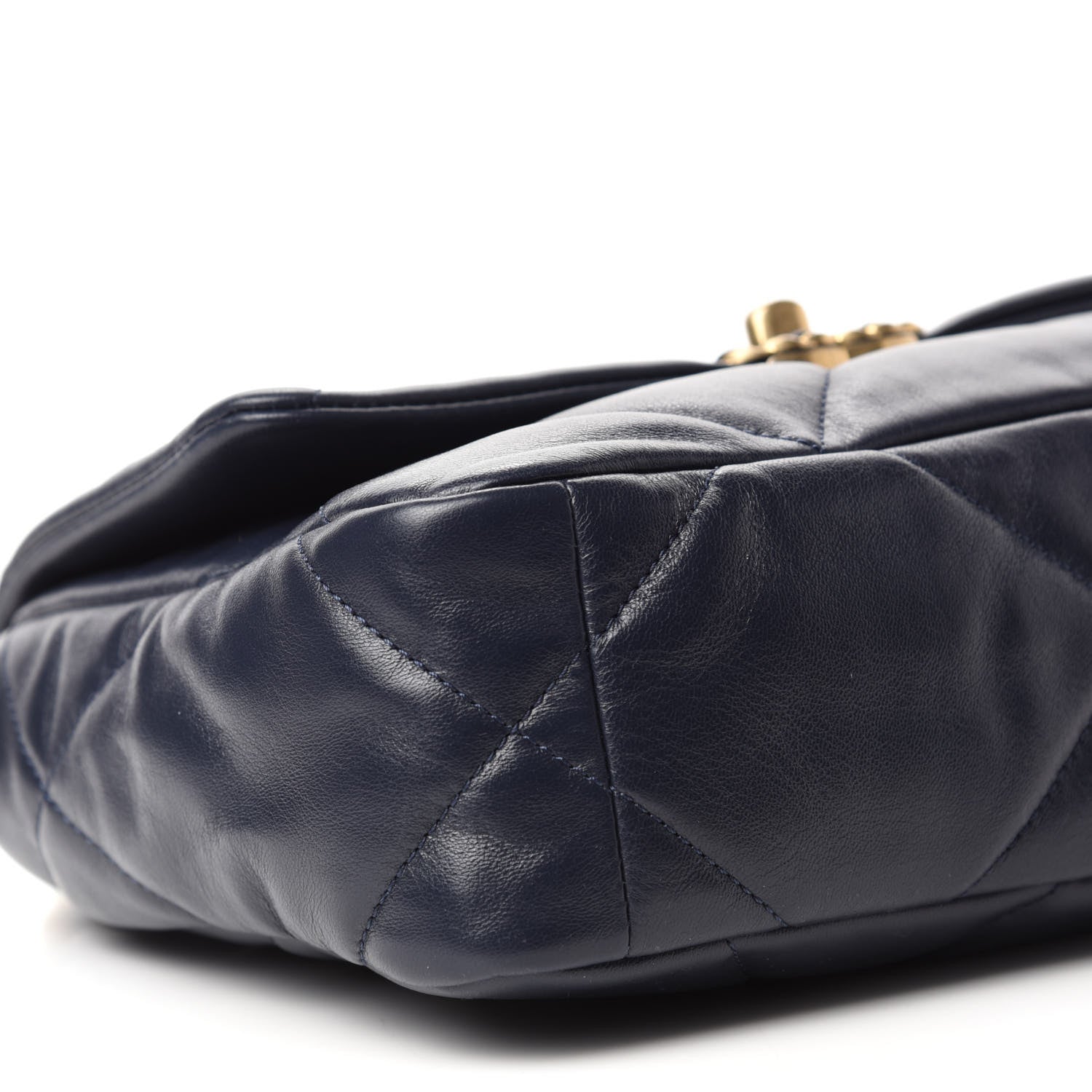 Chanel Goatskin Quilted Medium 19 Flap Navy Blue 6 of 11