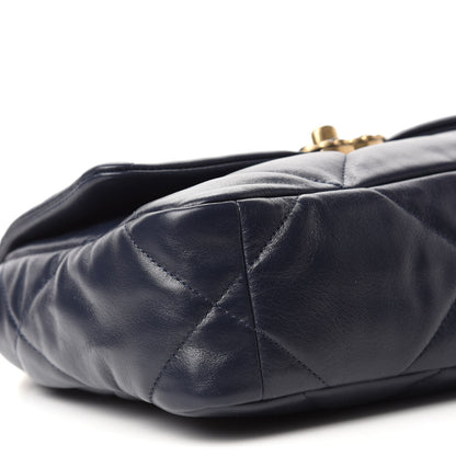 Chanel Goatskin Quilted Medium 19 Flap Navy Blue 6 of 11