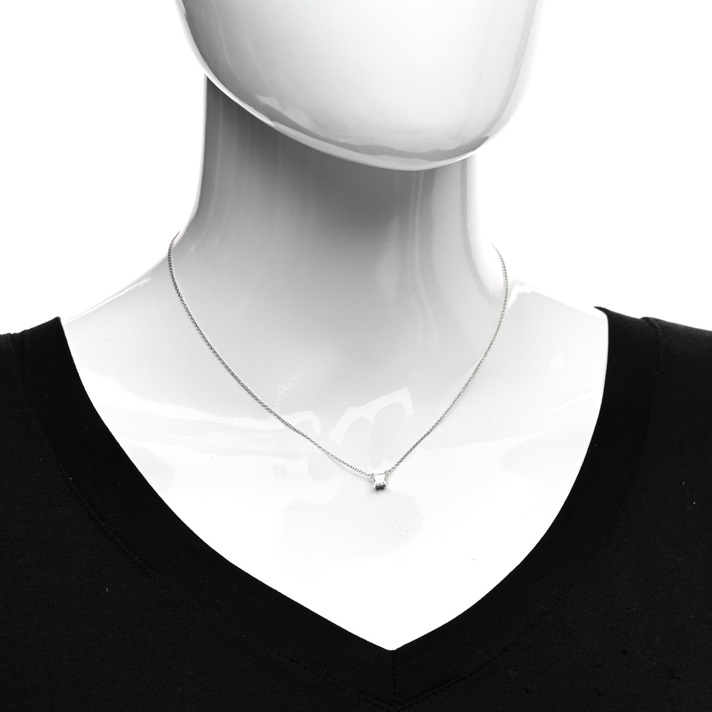 Platinum Diamond .47ct Solitaire Pendant Necklace
