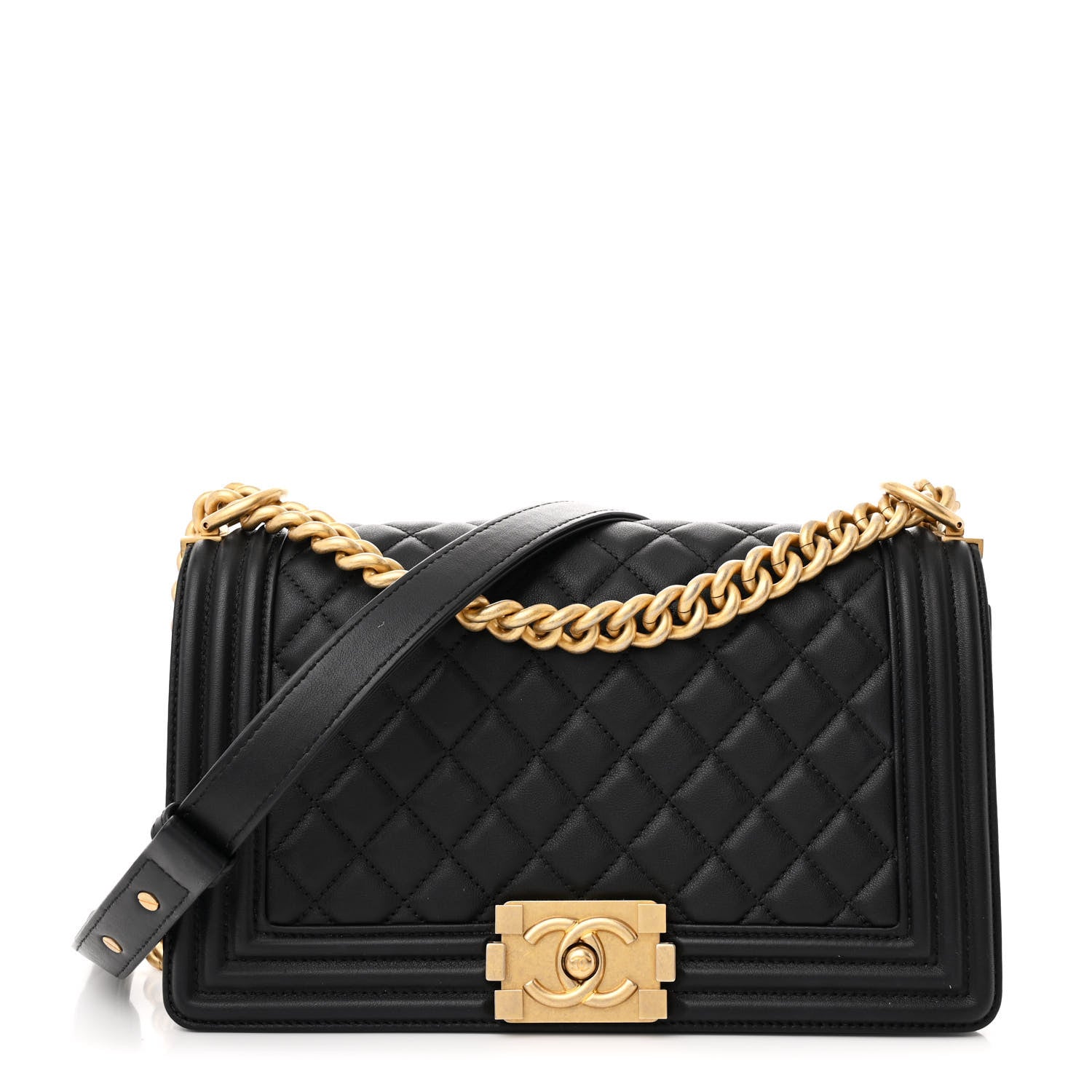 Chanel Lambskin Quilted Medium Boy Flap Black 1 of 11