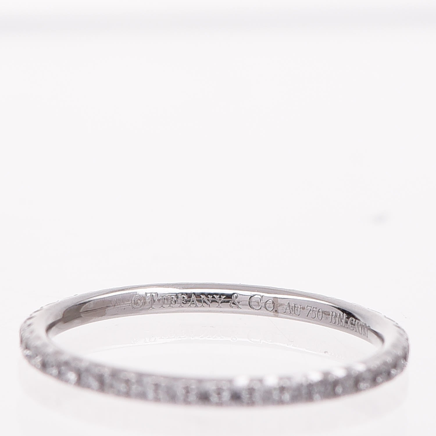 Tiffany 18K White Gold Diamond Metro Ring 48 4.5 3 of 5