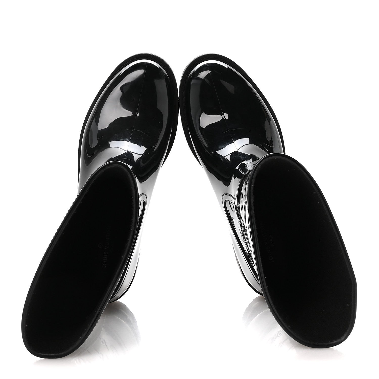 Louis Vuitton Rubber Embossed Monogram Splash Rain Short Boots 39 Black 2 of 7