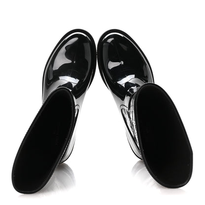 Louis Vuitton Rubber Embossed Monogram Splash Rain Short Boots 39 Black 2 of 7