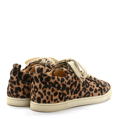 Christian Louboutin Calf Hair Leopard Print Womens Rantulow Orlato Flat Sneakers 37.5 Black 4 of 9