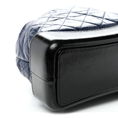 Chanel Aged Calfskin Quilted Gabrielle Backpack Navy Black 9 of 10