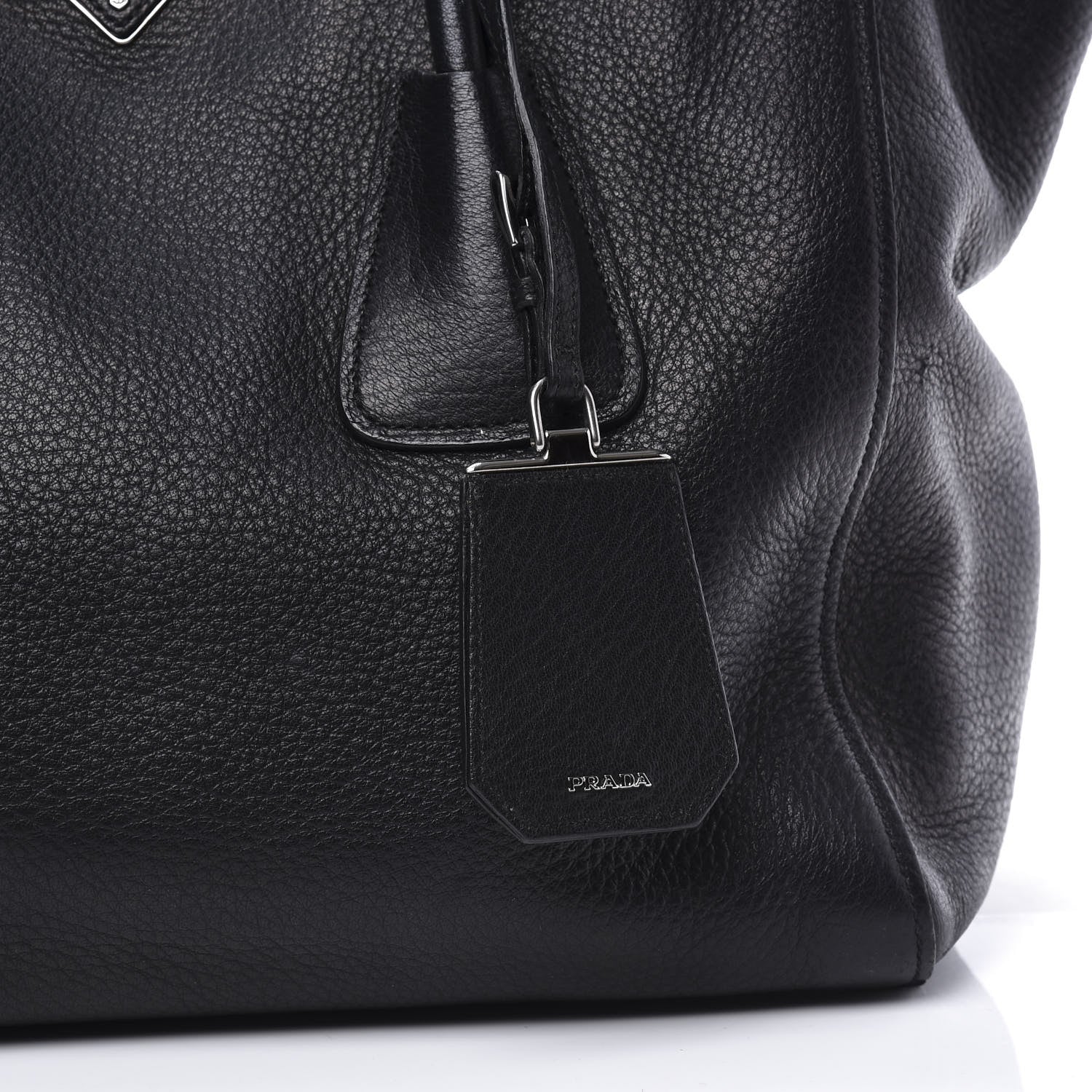 Prada Vitello Daino Twin Pocket Tote Black 9 of 13