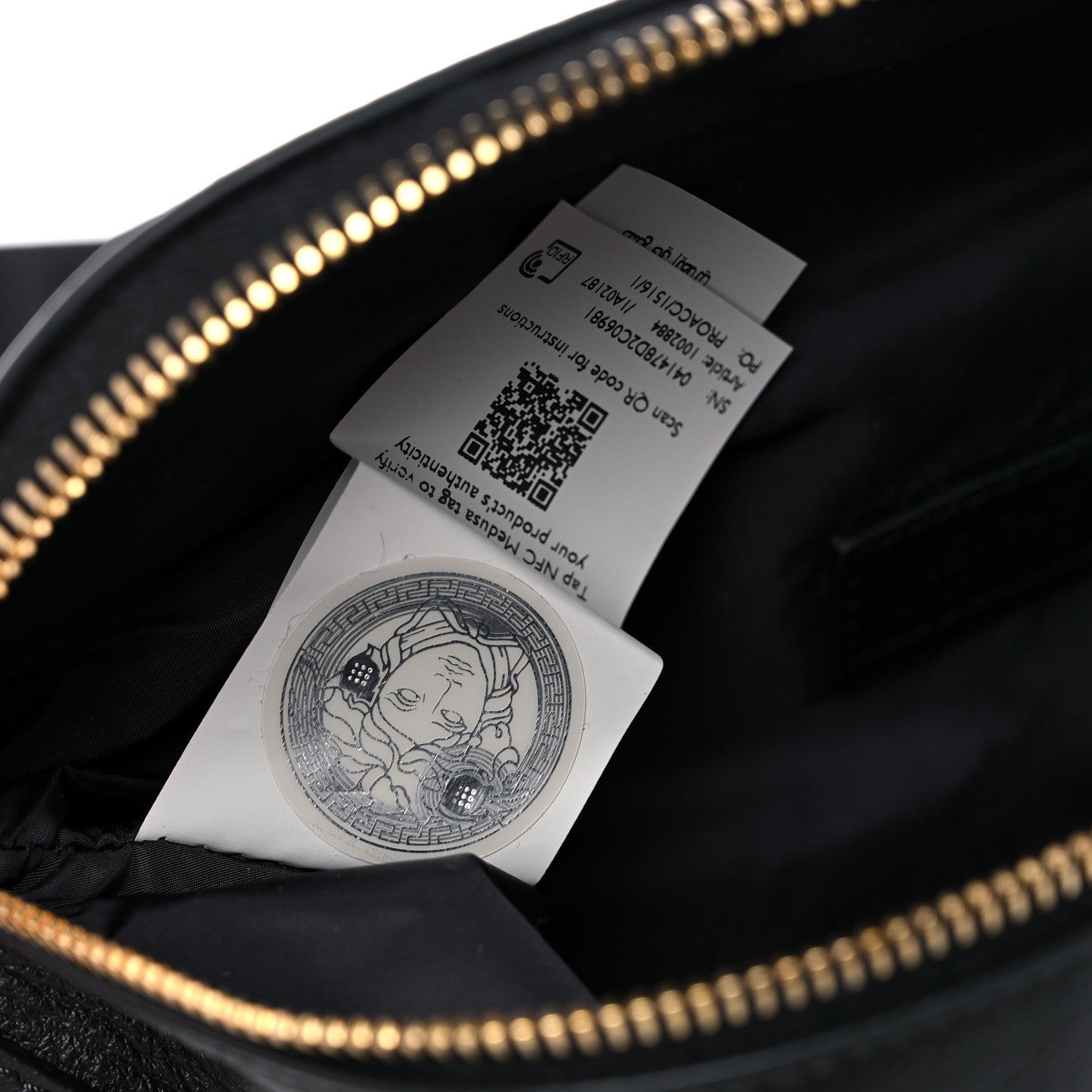 Versace Grained Calfskin Vanitas Medea Belt Bag Black 7 of 9