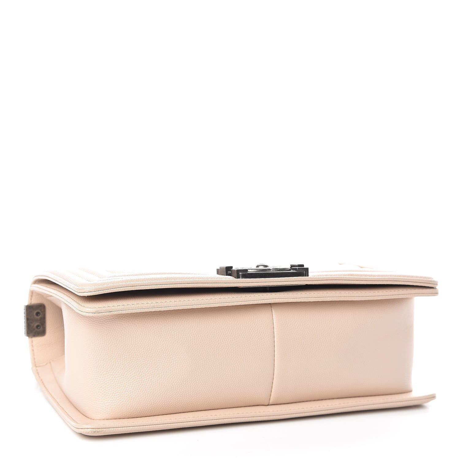Chanel Caviar Chevron Quilted Medium Boy Flap Light Beige 4 of 10
