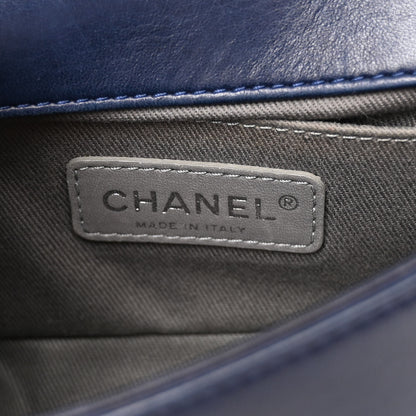 Chanel Velvet Quilted Small Boy Flap Blue 6 of 11