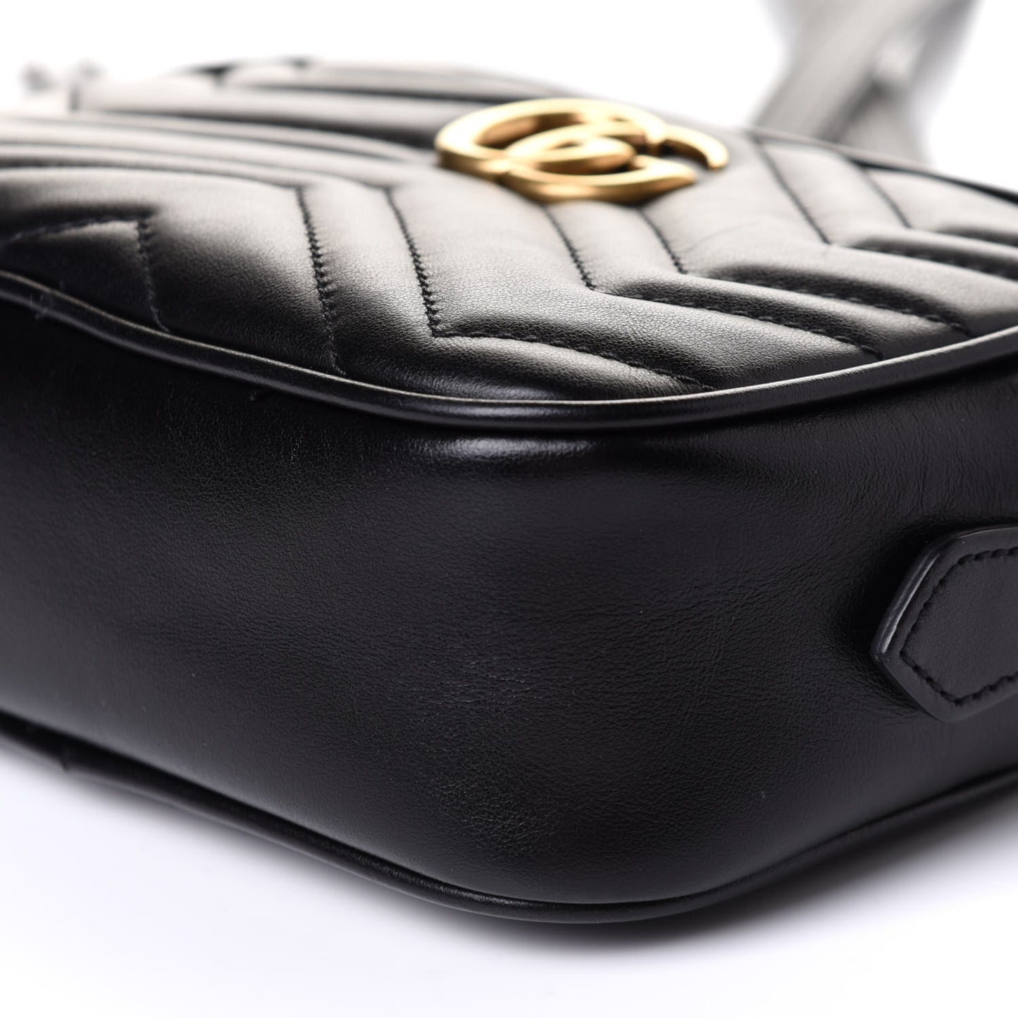 Calfskin Matelasse Mini GG Marmont Chain Shoulder Bag Black