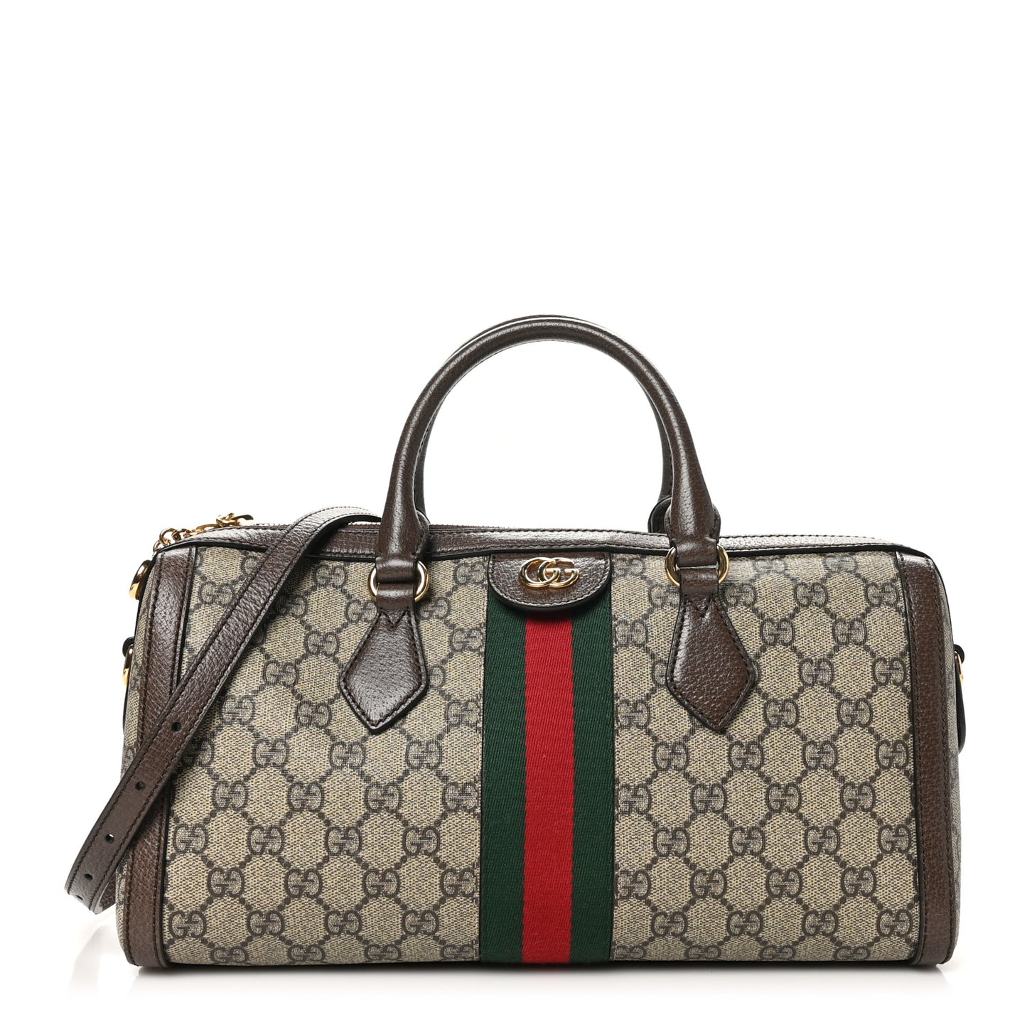 GG Supreme Monogram Web Medium Ophidia Boston Brown