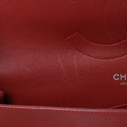 Chanel Caviar Quilted Jumbo Double Flap Dark Red 14 of 15