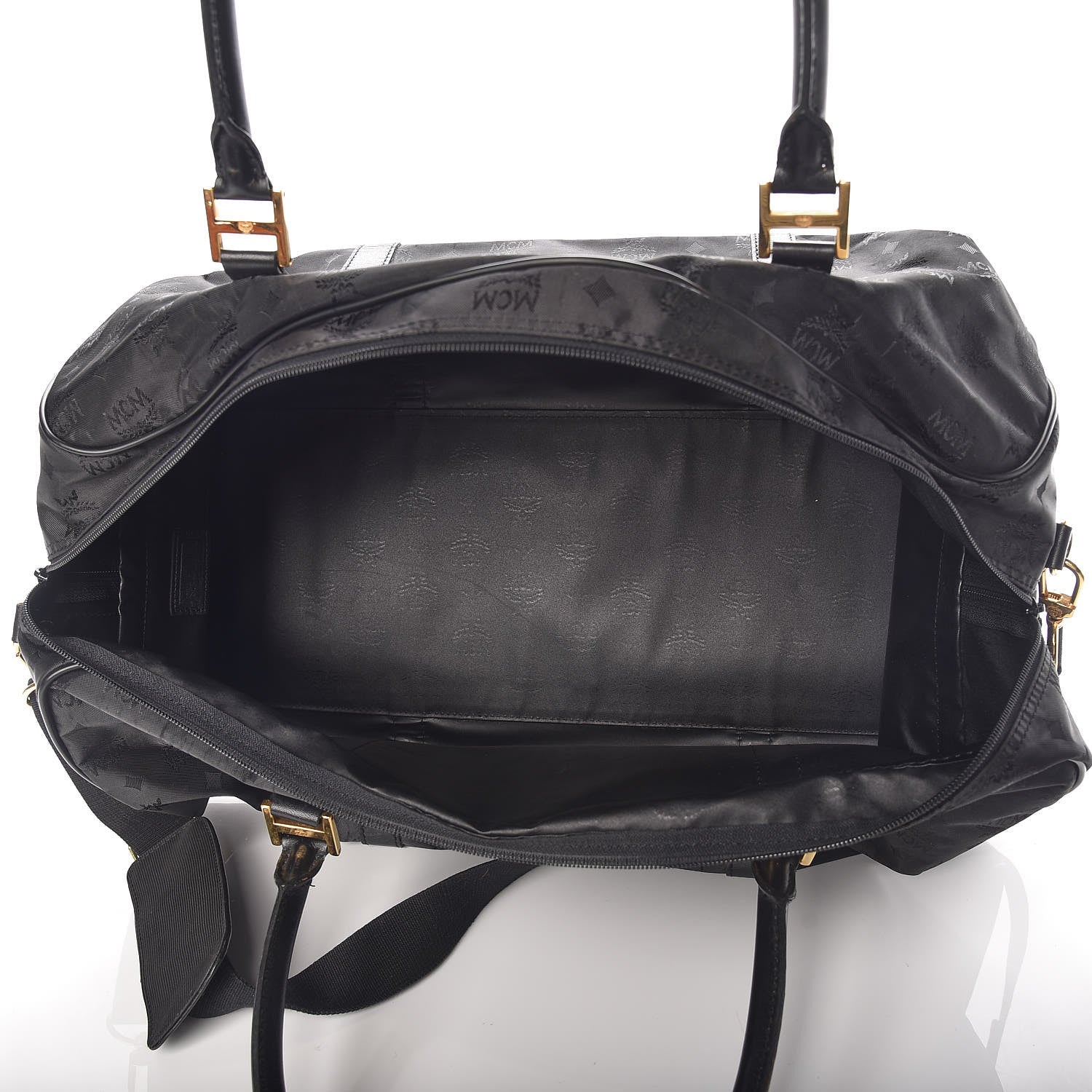 MCM Monogram Coated Canvas Weekender Black 5 of 8