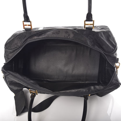 MCM Monogram Coated Canvas Weekender Black 5 of 8