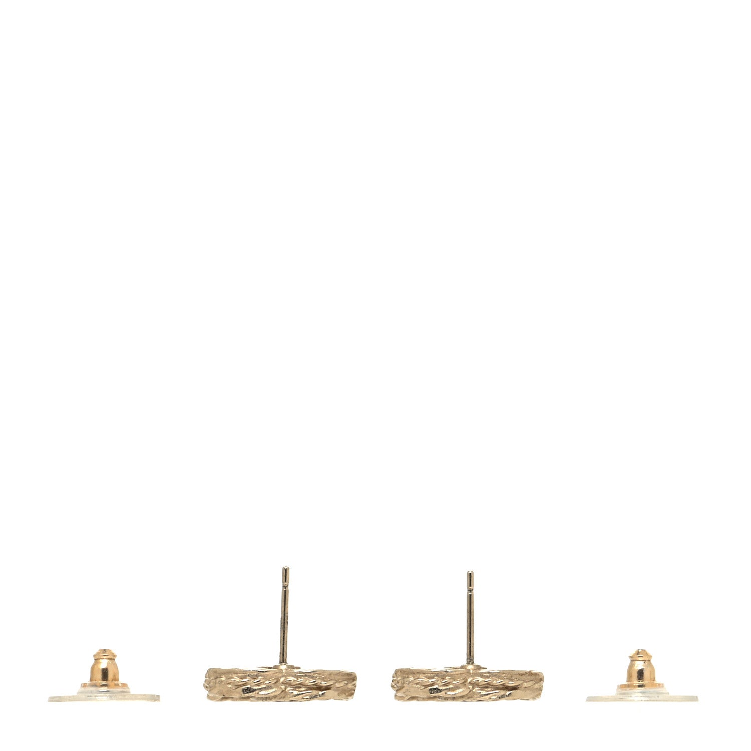Chanel Crystal Timeless CC Earrings Light Gold Grey 3 of 4
