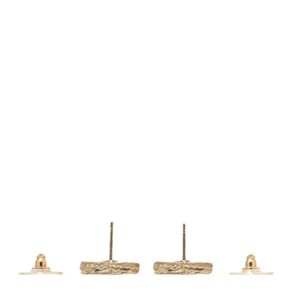 Chanel Crystal Timeless CC Earrings Light Gold Grey 3 of 4