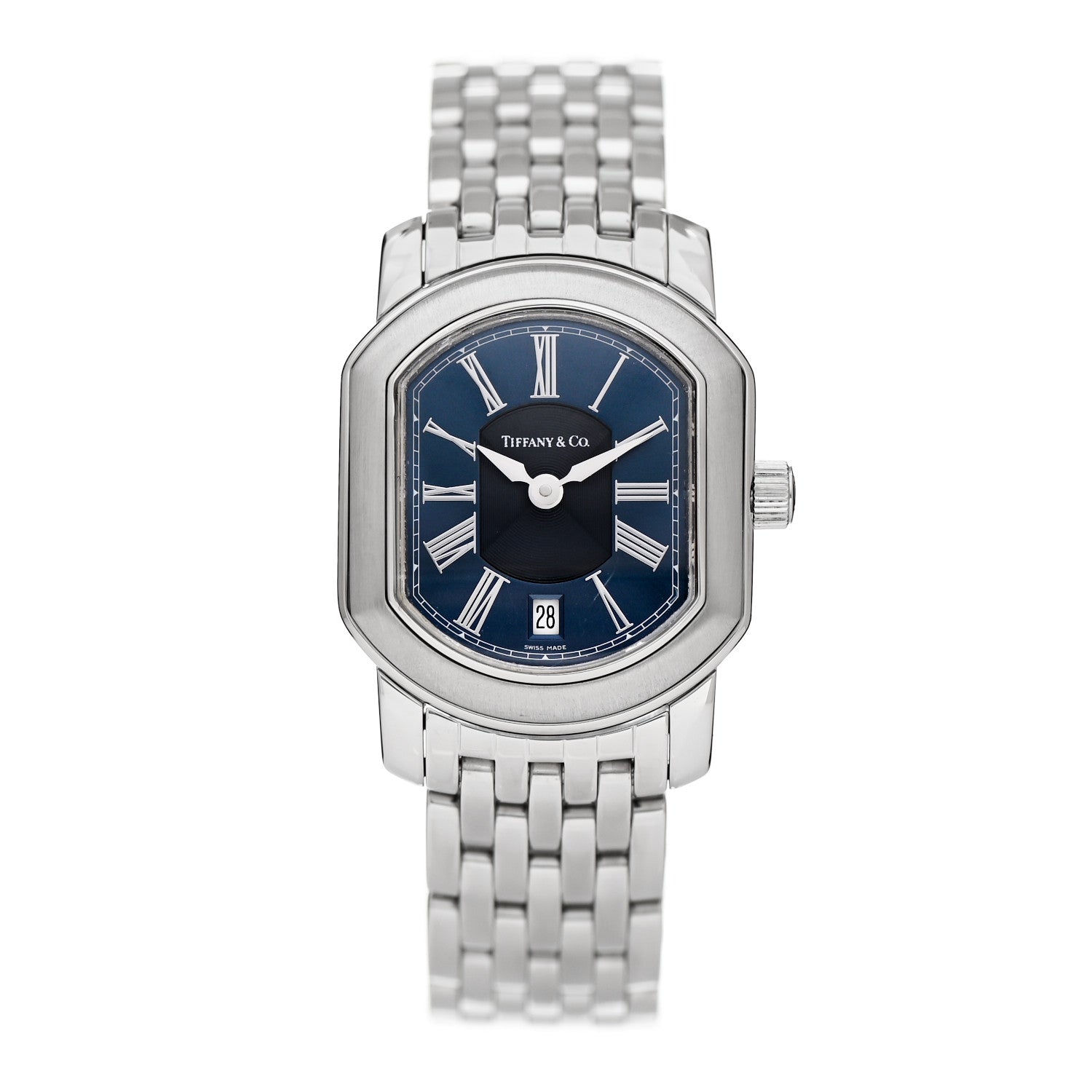 Tiffany Stainless Steel 24mm Mark Coupe Resonator Quartz Watch Blue 1 of 5