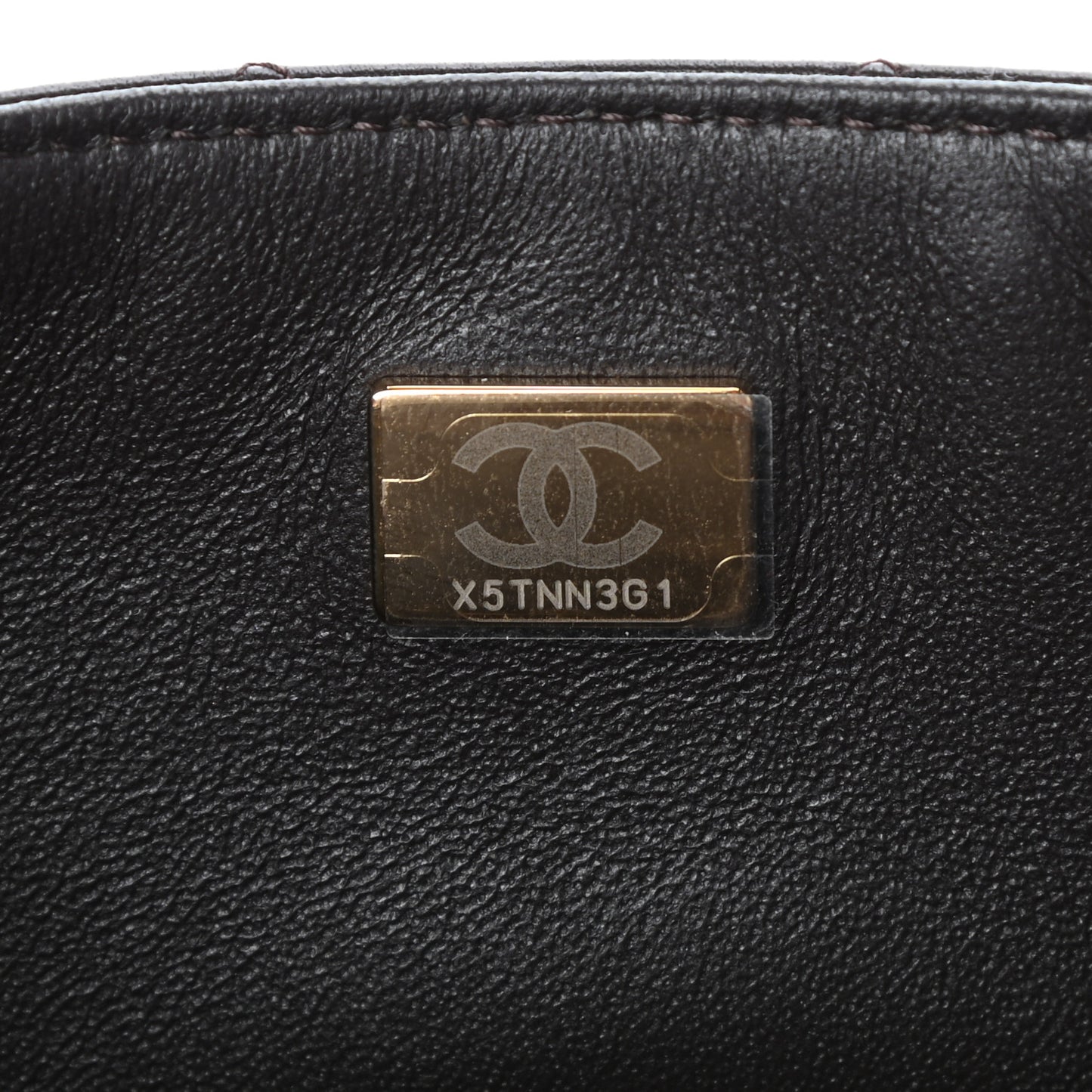 Lambskin Quilted Mini Rectangular Flap Dark Brown