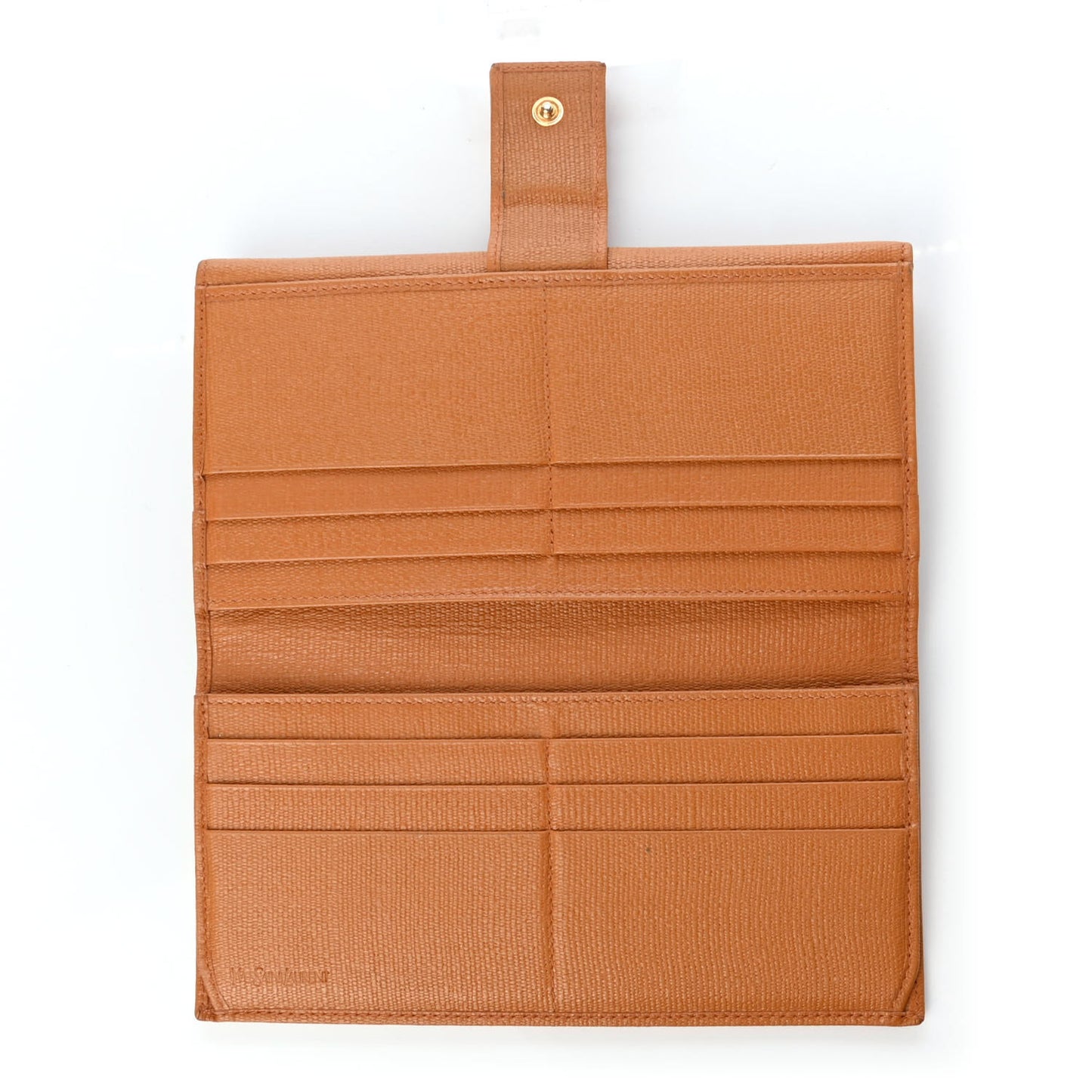 Textured Calfskin Y Ligne Clutch Tobacco