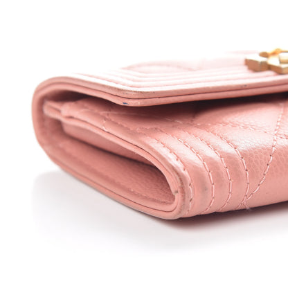 Chanel Caviar Quilted Boy Card Holder Wallet Powder Pink 9 of 10