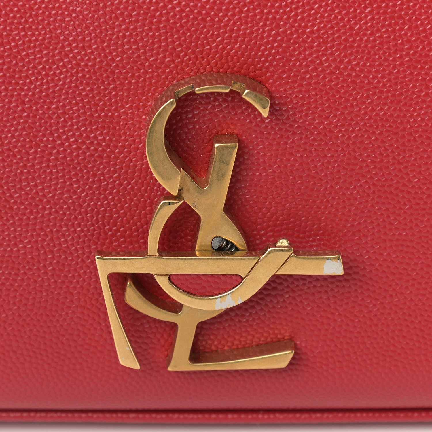 Saint Laurent Grain de Poudre Mini Classic Monogram Cassandra Top Handle Red 9 of 10