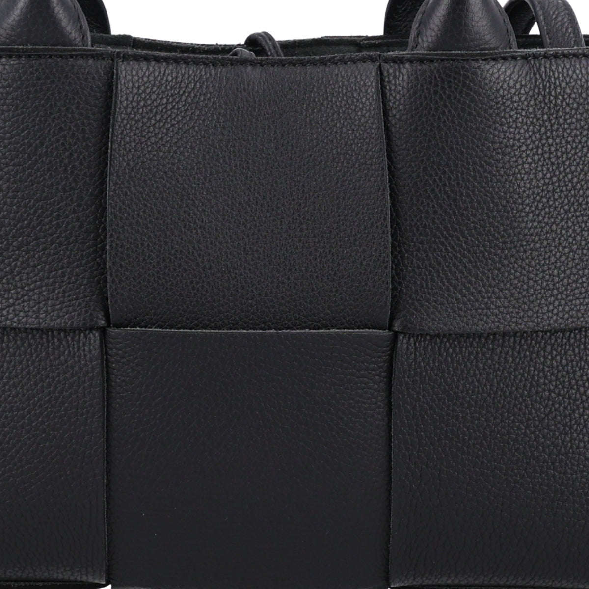 Bottega Veneta Grained Calfskin Intrecciato Mini Arco Tote Black 7 of 9