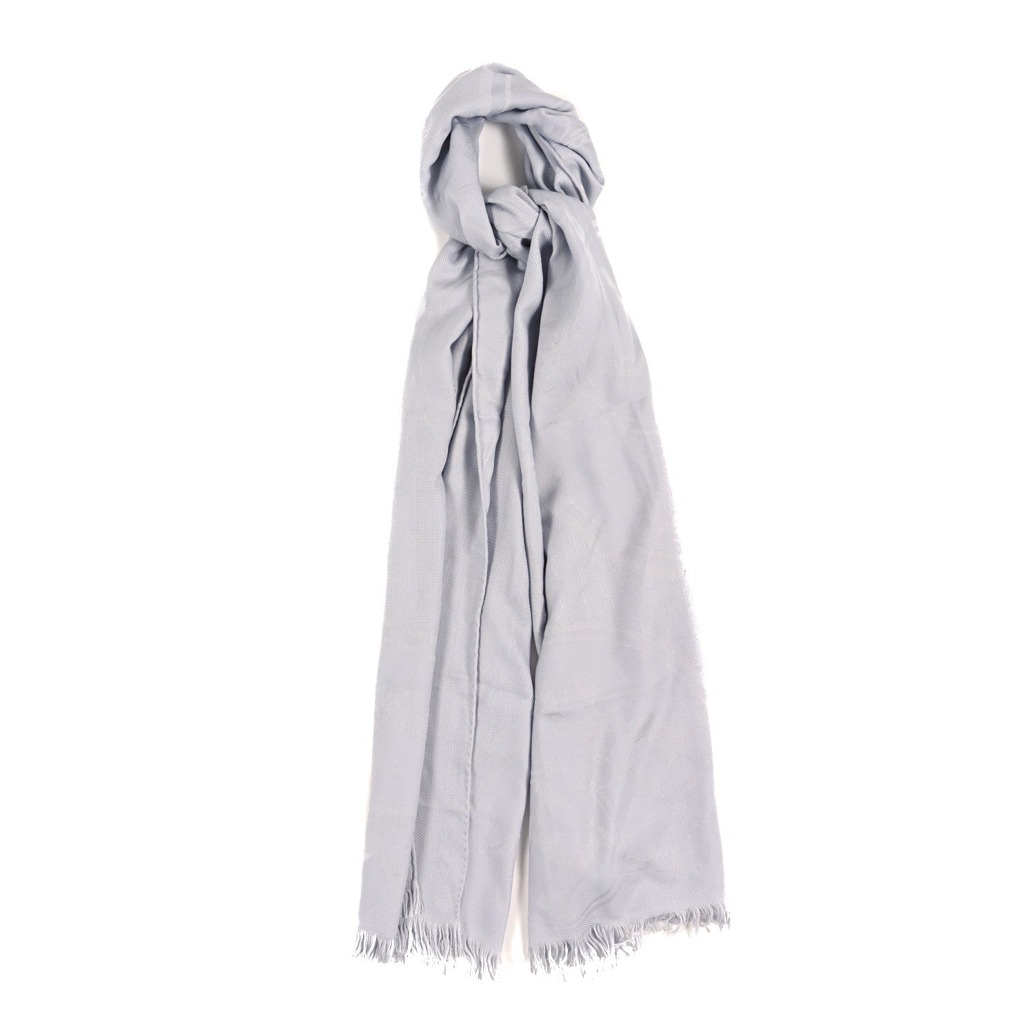 Hermes Cashmere Silk New Libris Stole Gris Nuage 1 of 3