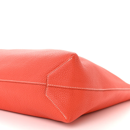 Hermes Taurillon Clemence Double Sens 45 Reversible Tote Rose Jaipur 16 of 17